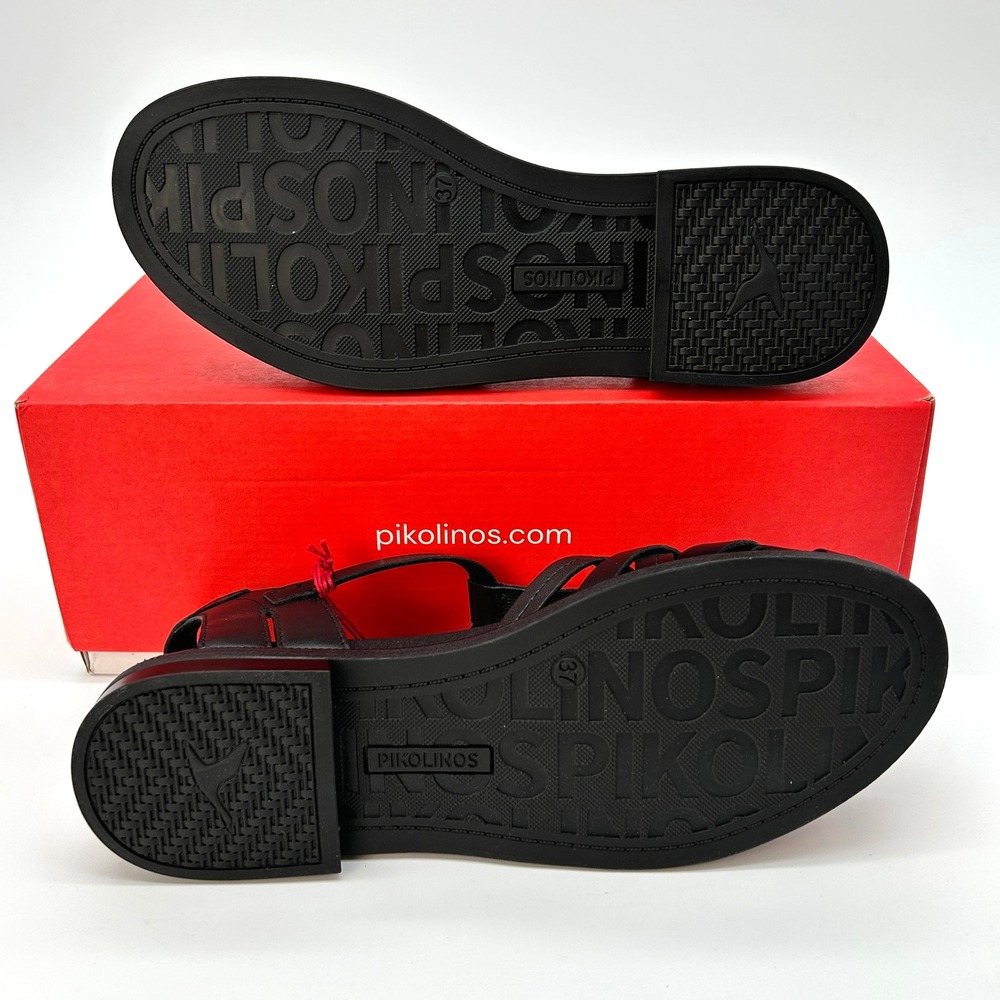 Womens Sandals Pikolinos Navia Size 6.5-7 Black Leather Fisherman Sandals NEW - Picture 5 of 8